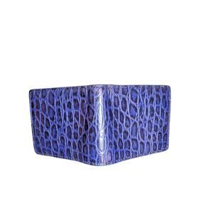 Cole Haan Blue Bifold Wallet Crafted From Genuine Alligator